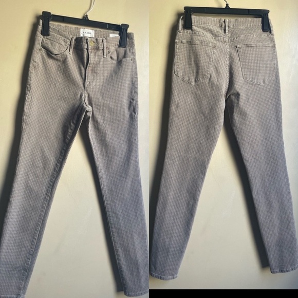 FRAME Le High Skinny plaid gingham jeans size 27 - Picture 1 of 11